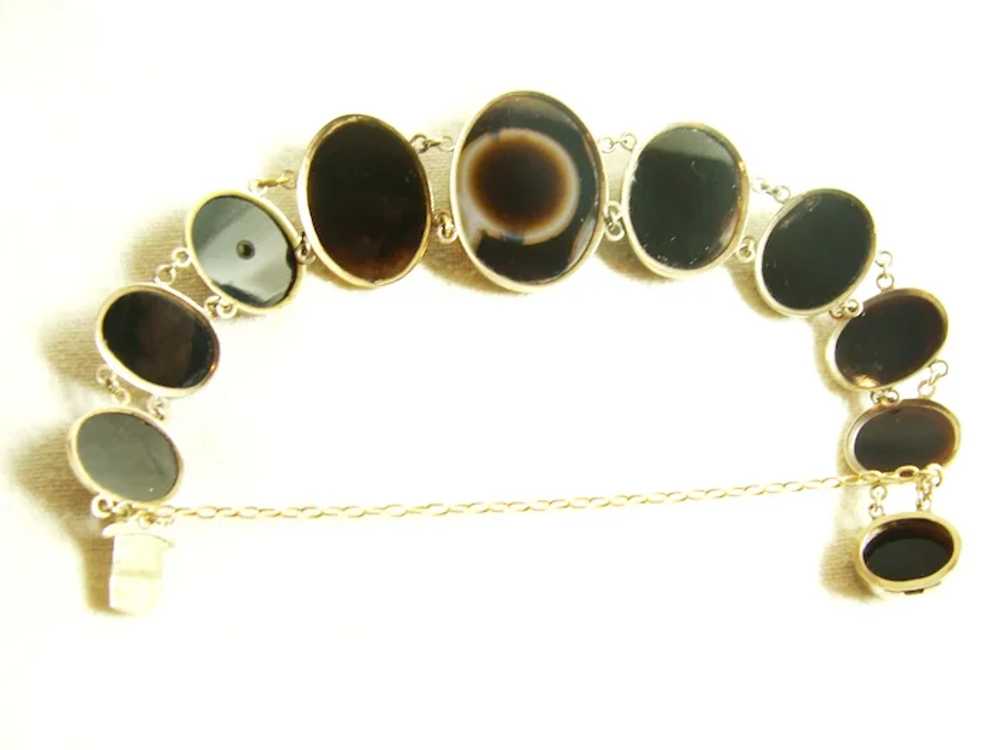 Vintage Gold Banded Agate Bracelet - image 7