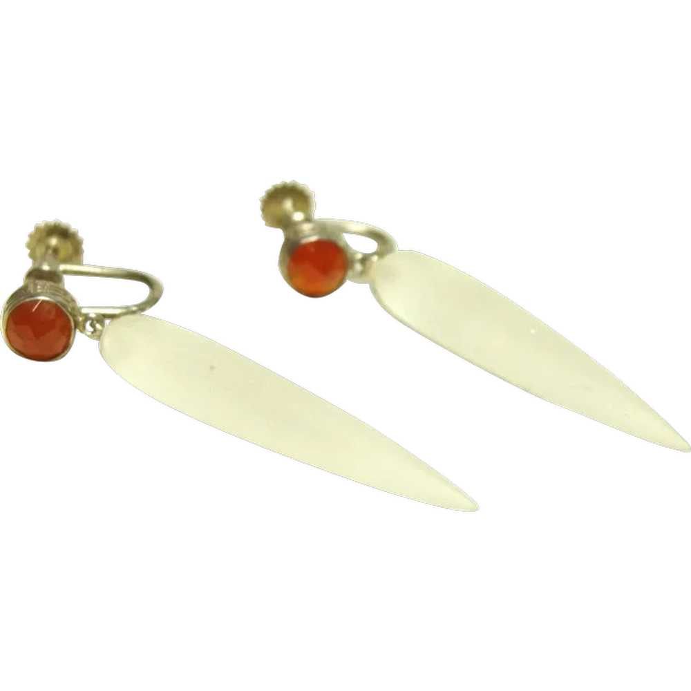 Vintage Deco Drop Earrings and Pin - image 1