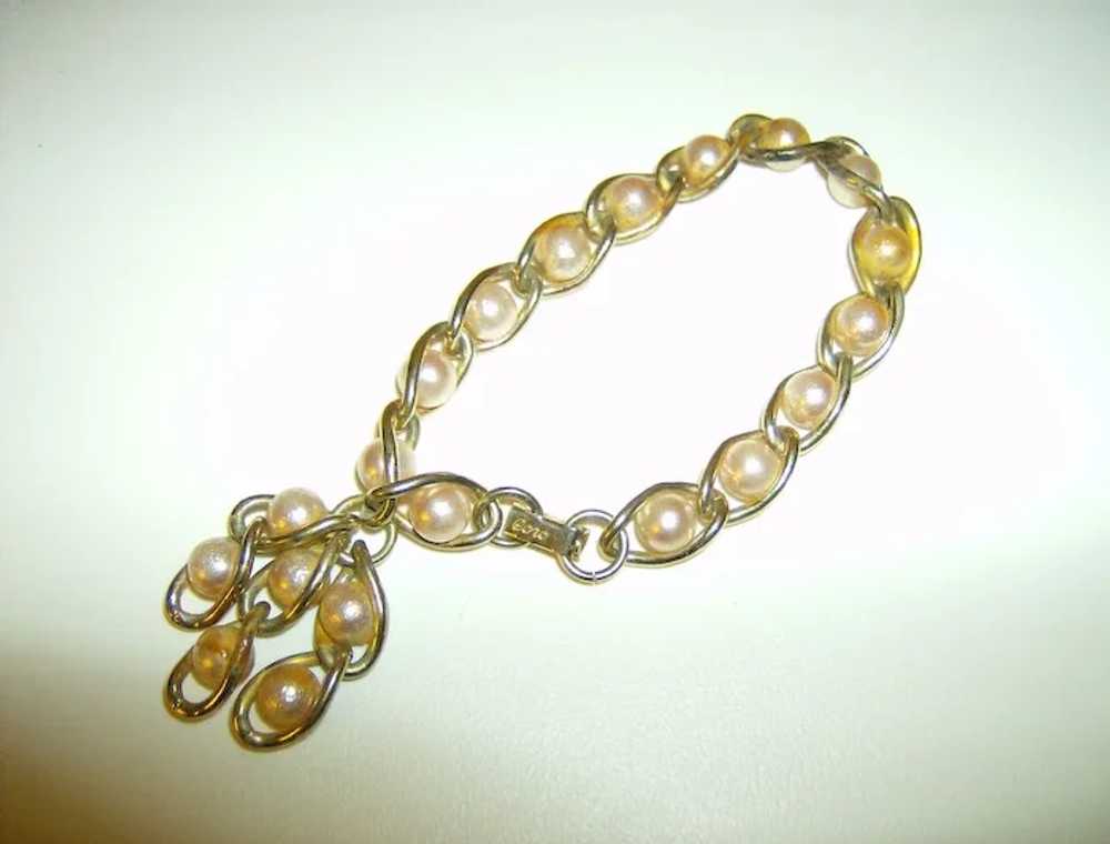 Vintage Coro Faux Pearl Bracelet - image 5
