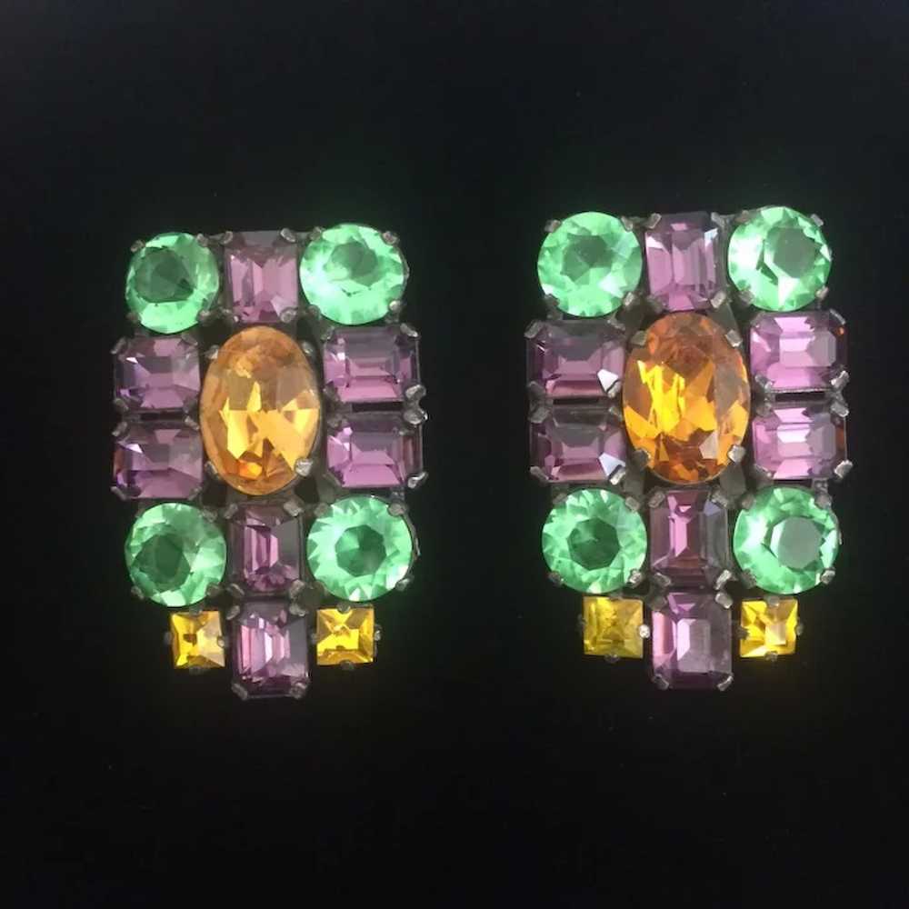 Richly Colored 1930's Dress Clips - image 2