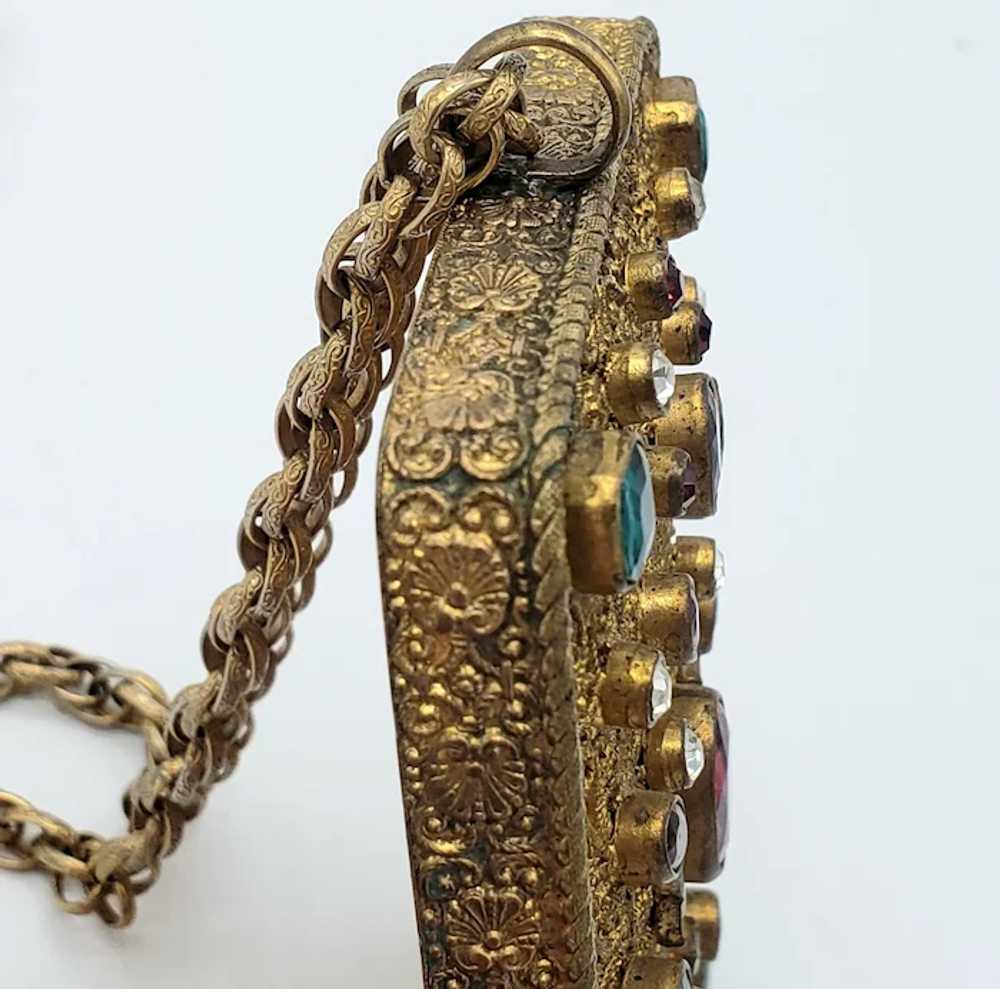 EXTRAORDINARY Jeweled Box Top Pendant Necklace - image 5