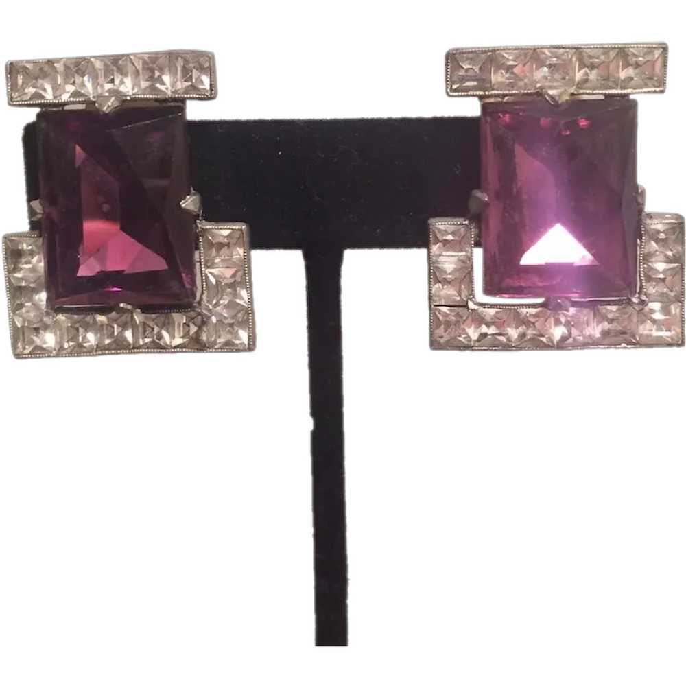Pretty Purple Stone Earrings - image 1
