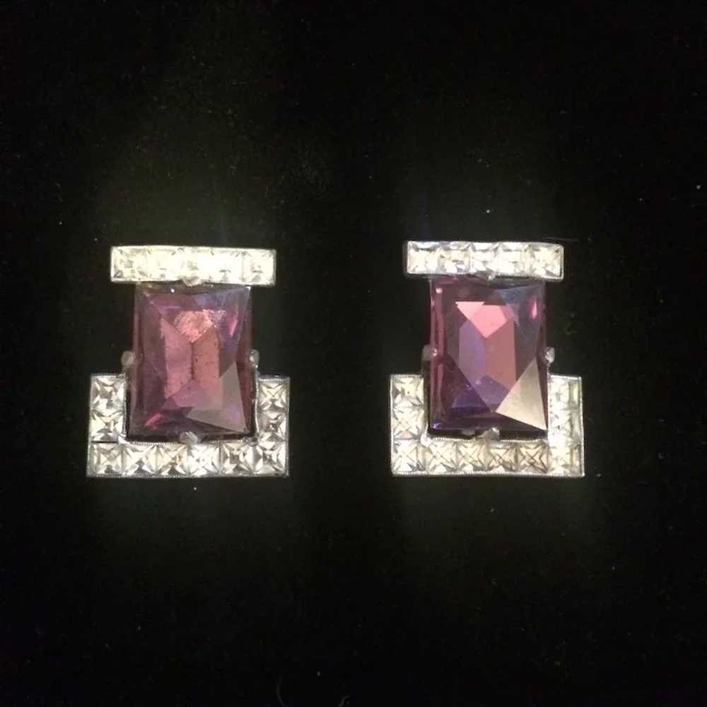 Pretty Purple Stone Earrings - image 2