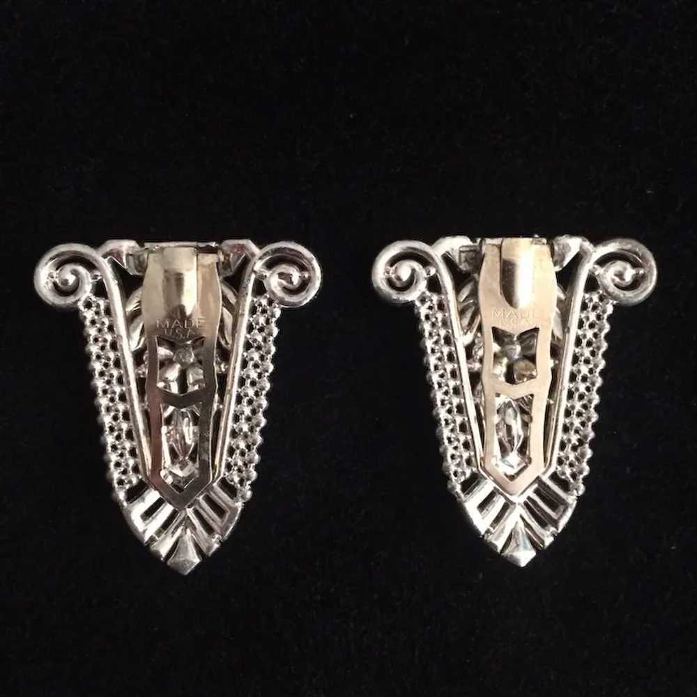 Intricate Pair of Art Deco Dress Clips - image 3