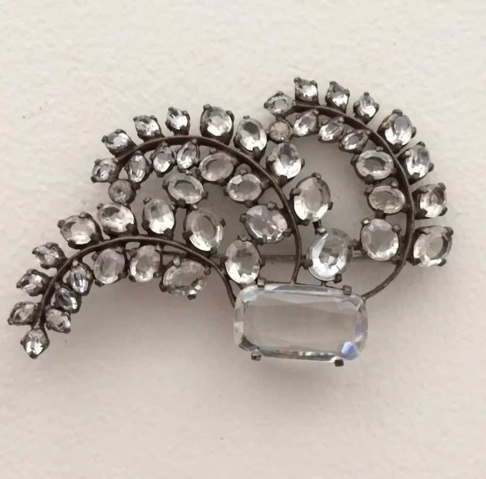 Eisenberg Crystal Leaf Pin - image 2