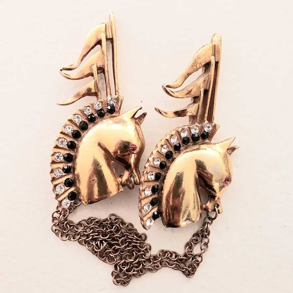 Retro Circus Horse Chatelaine Pin - image 2