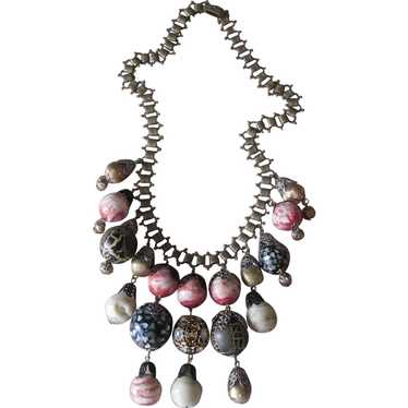 Vintage Book Chain Bauble Necklace- Fabulous - image 1