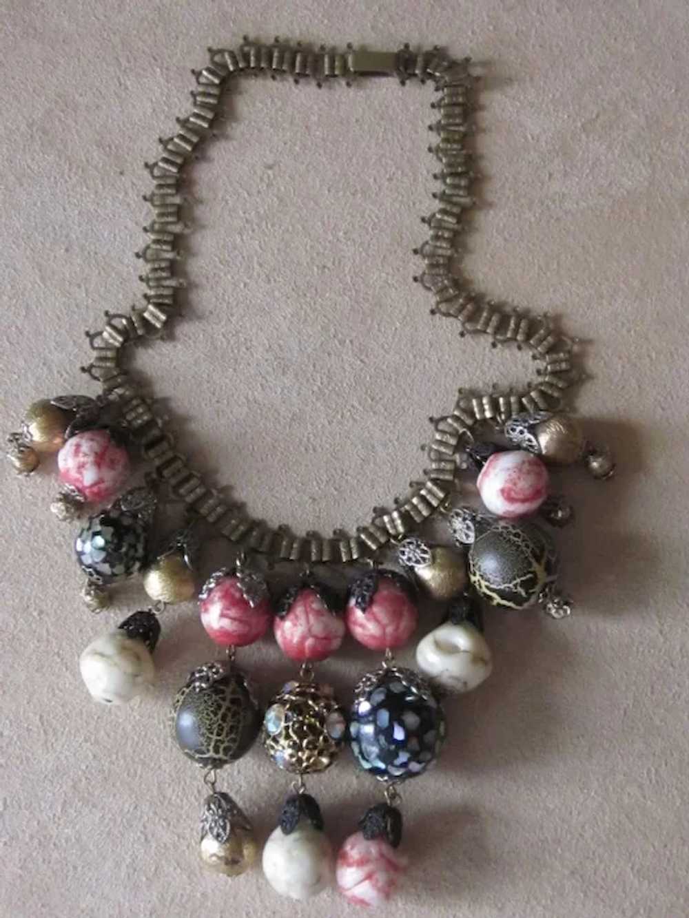 Vintage Book Chain Bauble Necklace- Fabulous - image 2
