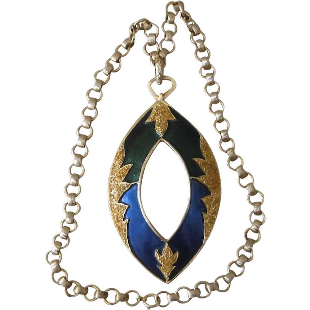 Designer Huge Vintage  Runway Pendant - image 1