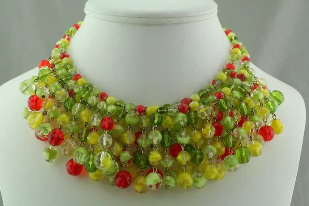 1970's Glass Bead  Bib necklace - image 2