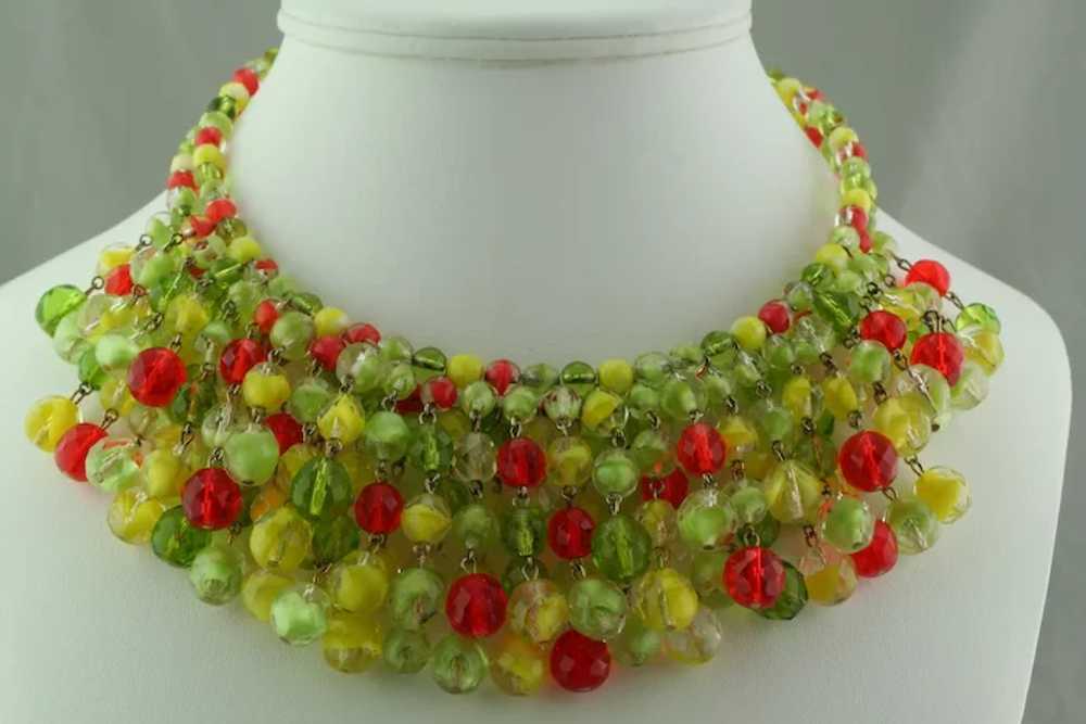 1970's Glass Bead  Bib necklace - image 3