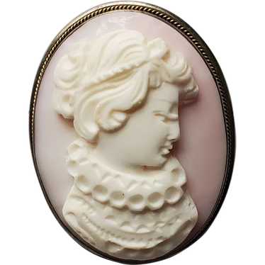 Elizabethan Collar on Lady Cameo Pin/Pendant Silve