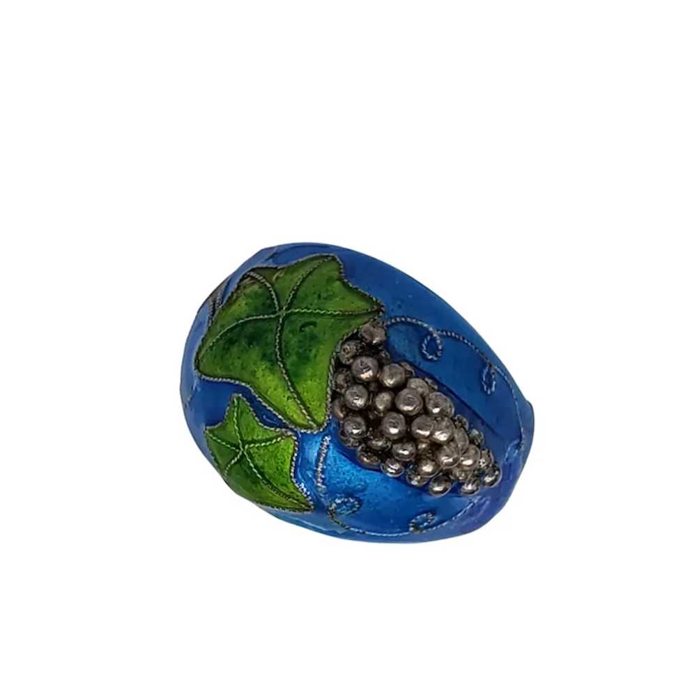Sterling & Enamel Ring with Grapes - image 6