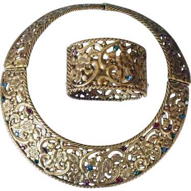 Cleopatra Hinged Collar & Bracelet Set - image 1