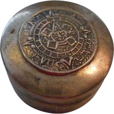 Sterling Silver Mayan Calendar Pill Box - image 1