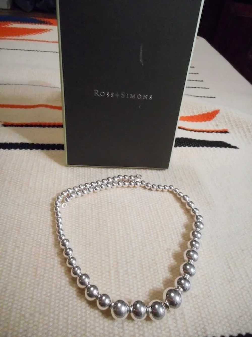 Sterling Silver Beaded Vintage Necklace - image 2