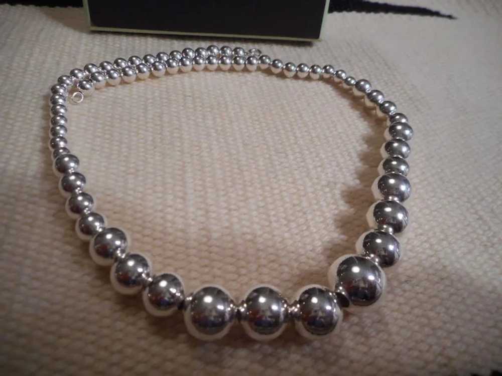 Sterling Silver Beaded Vintage Necklace - image 5