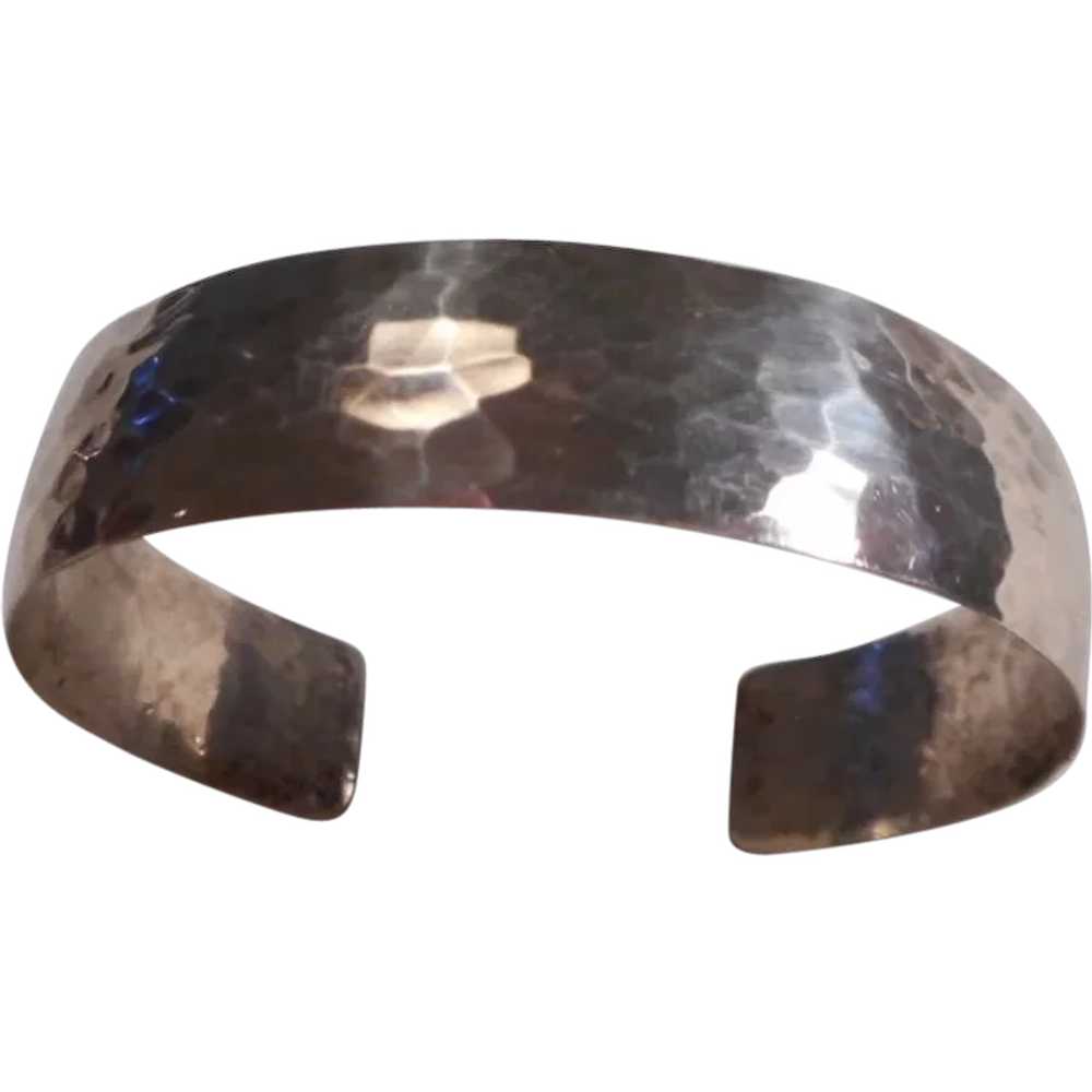 Sterling Silver Hammered Cuff Bracelet - image 1