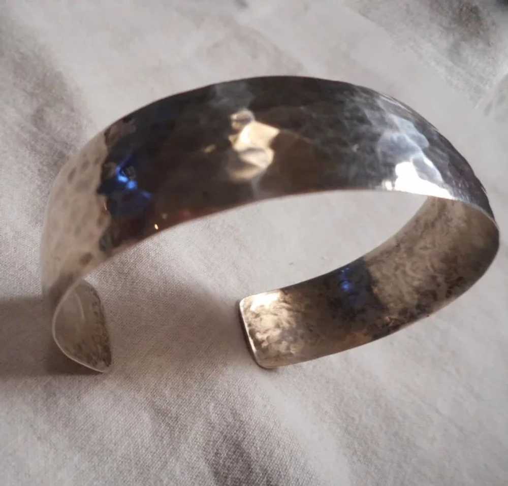 Sterling Silver Hammered Cuff Bracelet - image 2