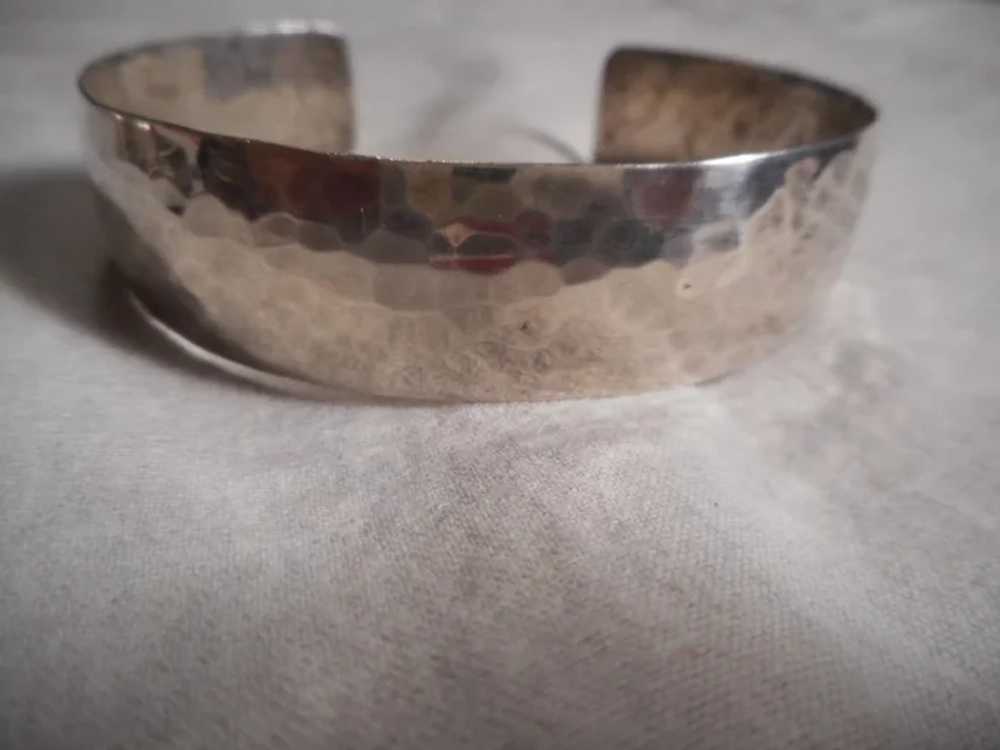 Sterling Silver Hammered Cuff Bracelet - image 3
