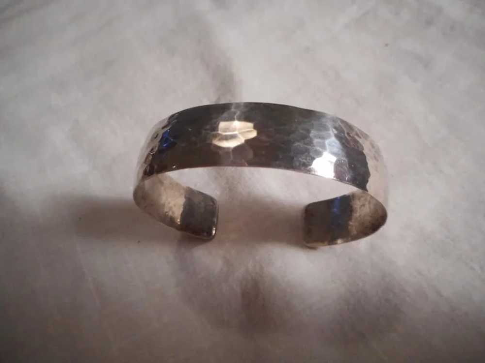 Sterling Silver Hammered Cuff Bracelet - image 6