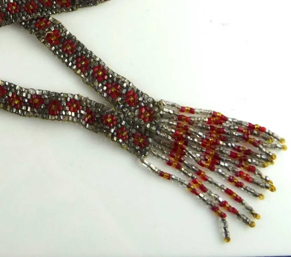 Vintage Art Deco Flapper Seed Bead Necklace - image 2