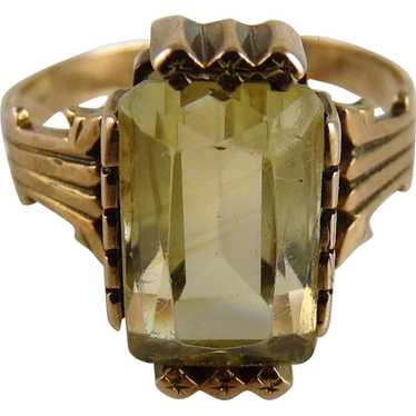 Antique Victorian Citrine Rose Gold 10K Ring