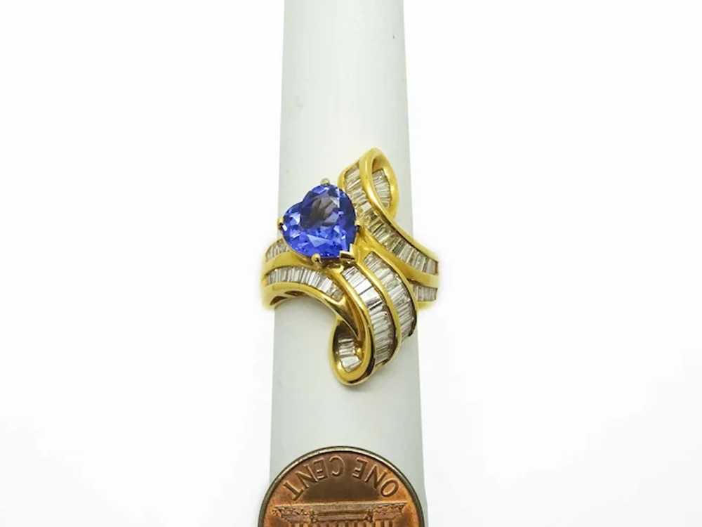 5.65ct tw Heart Tanzanite & Diamond Ladies Ribbon… - image 4