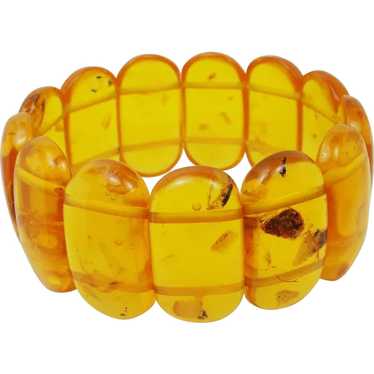 Vintage Genuine Honey Baltic Amber Stretch Bracel… - image 1