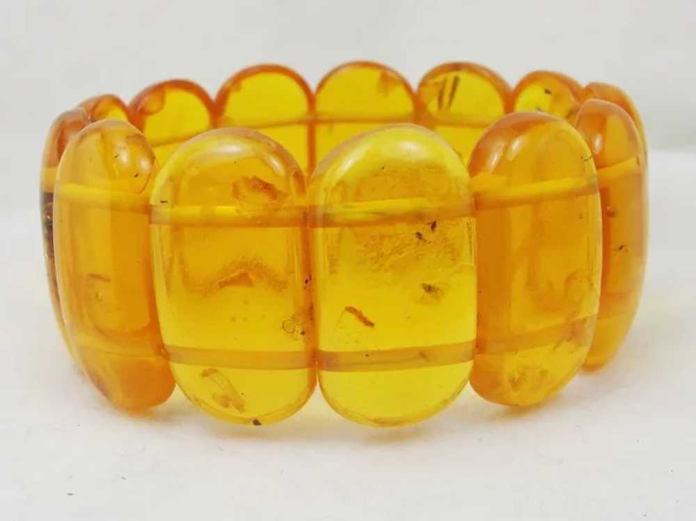 Vintage Genuine Honey Baltic Amber Stretch Bracel… - image 3