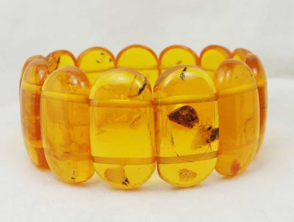 Vintage Genuine Honey Baltic Amber Stretch Bracel… - image 5