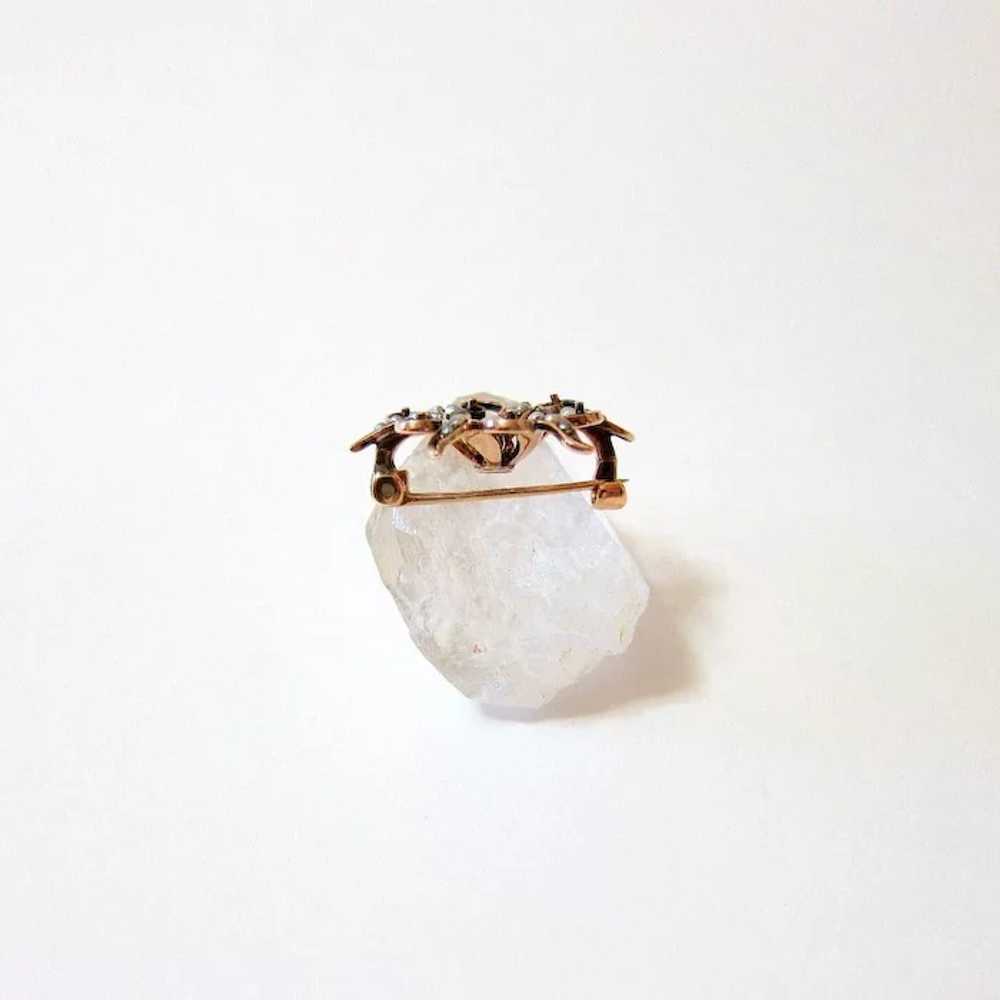 Late Victorian 10K Rose Gold Seed Pearl Starburst… - image 5