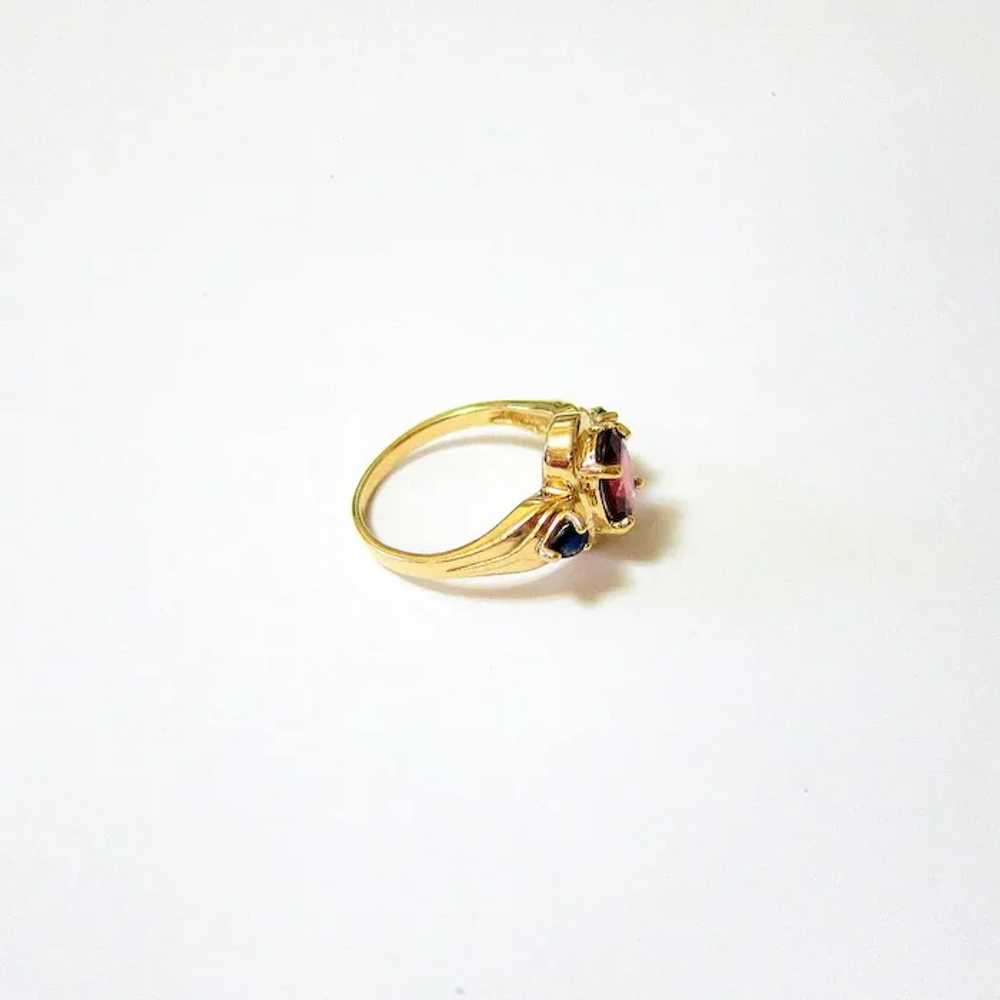 Amethyst Blue Topaz 14k Yellow Gold Ring - image 2