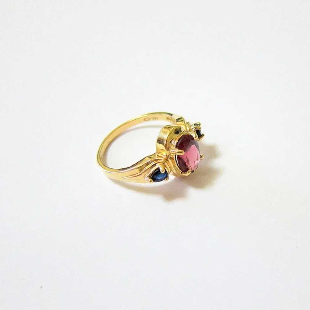 Amethyst Blue Topaz 14k Yellow Gold Ring - image 4