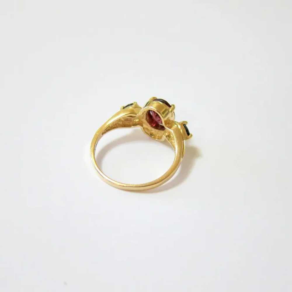 Amethyst Blue Topaz 14k Yellow Gold Ring - image 6