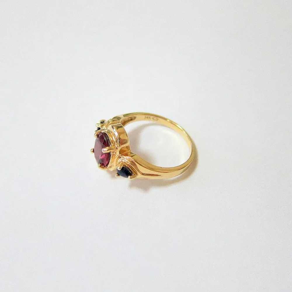 Amethyst Blue Topaz 14k Yellow Gold Ring - image 9