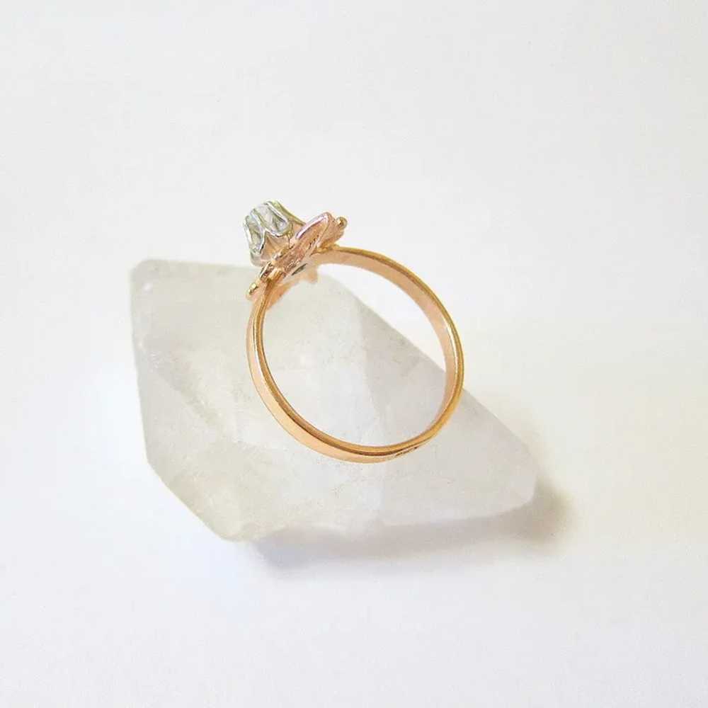 14K Rose and White Gold Quartz Ring - image 10