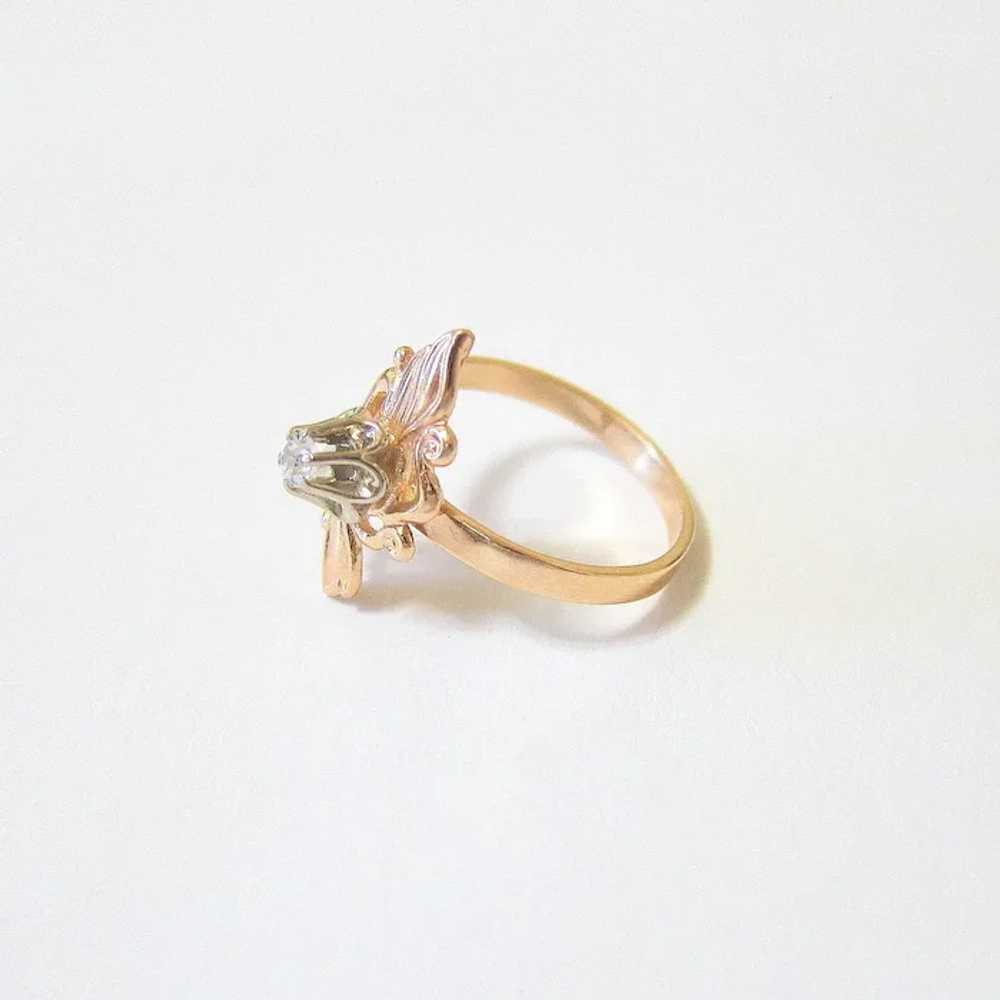 14K Rose and White Gold Quartz Ring - image 6