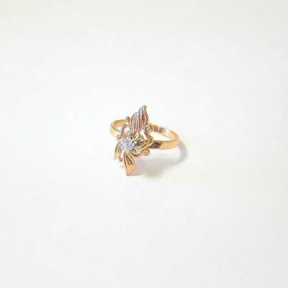 14K Rose and White Gold Quartz Ring - image 9