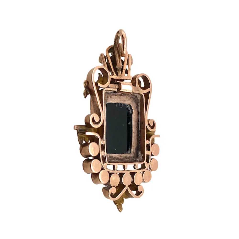 Victorian 14K Gold Carved Sardonyx Cameo Pendant … - image 2