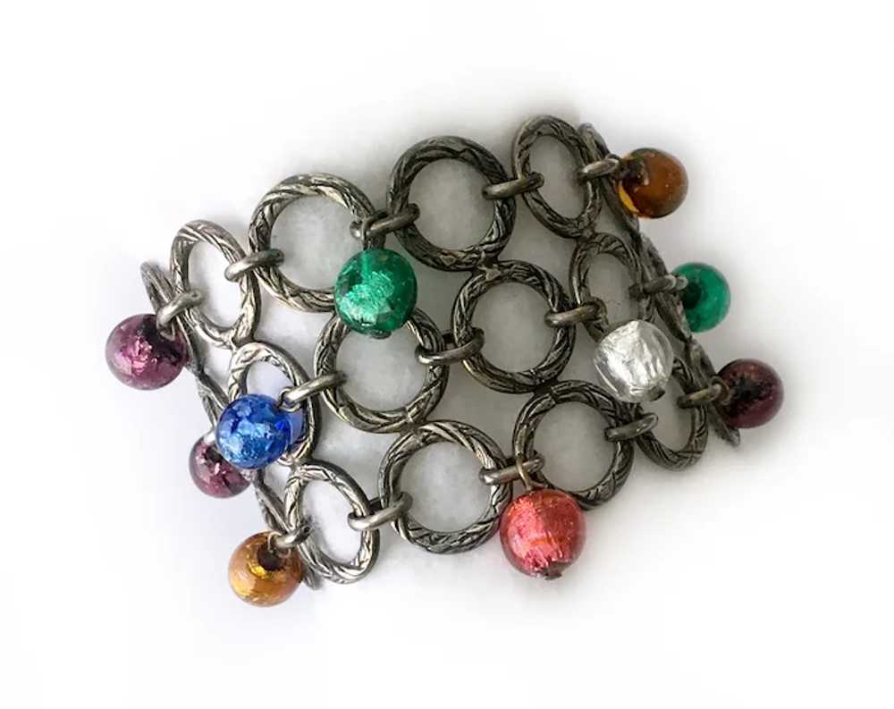 Pair (2) Chain Mail Bracelets with Silver Foil Be… - image 8