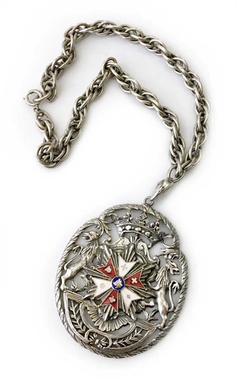 Large Regal Coat-of-Arms/Heraldic Shield Pendant … - image 3