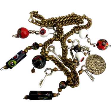 Vintage Chunky Italian Millefiore Beads and Keys C
