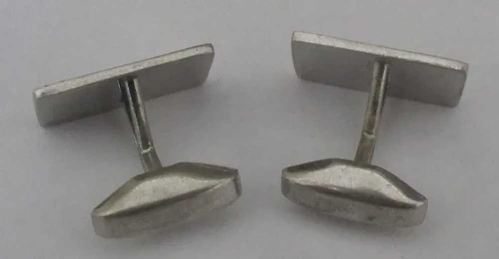 Vintage Art Deco Sterling Cufflinks - image 2