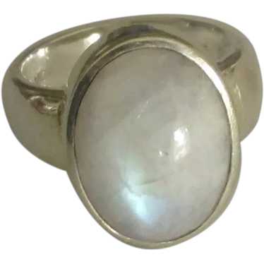 Stunning Chunky Sterling Labradorite Cabochon Ring