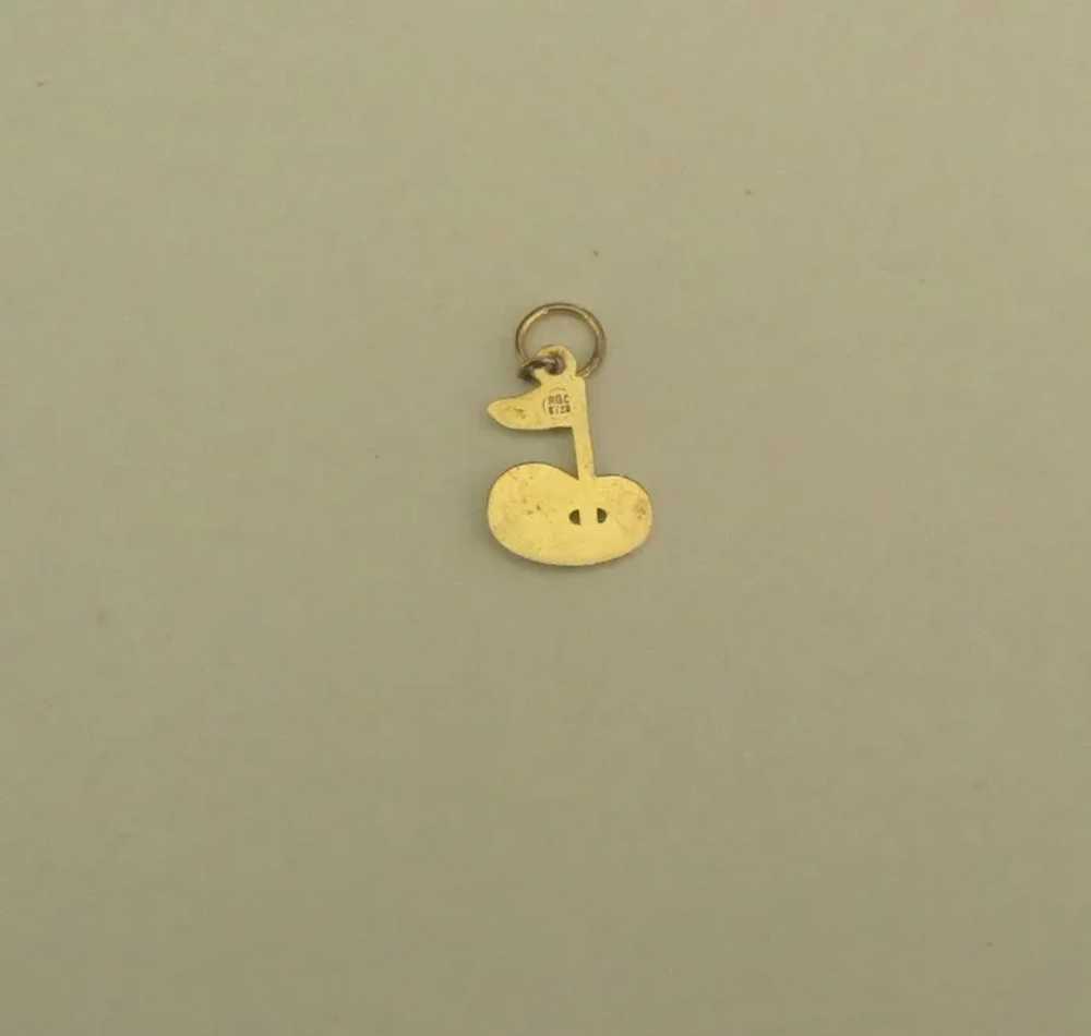 Gold Over Sterling Enamel Golf Charm - image 2