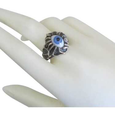 Chunky Pewter Evil Eye Amulet Ring