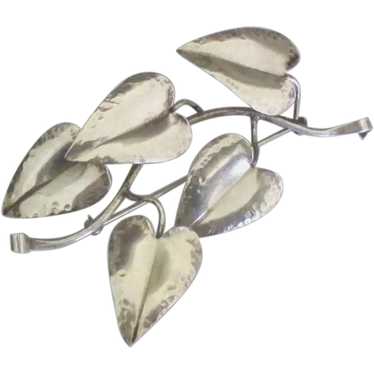 Graceful Cascading Leaves Sterling Brooch - image 1