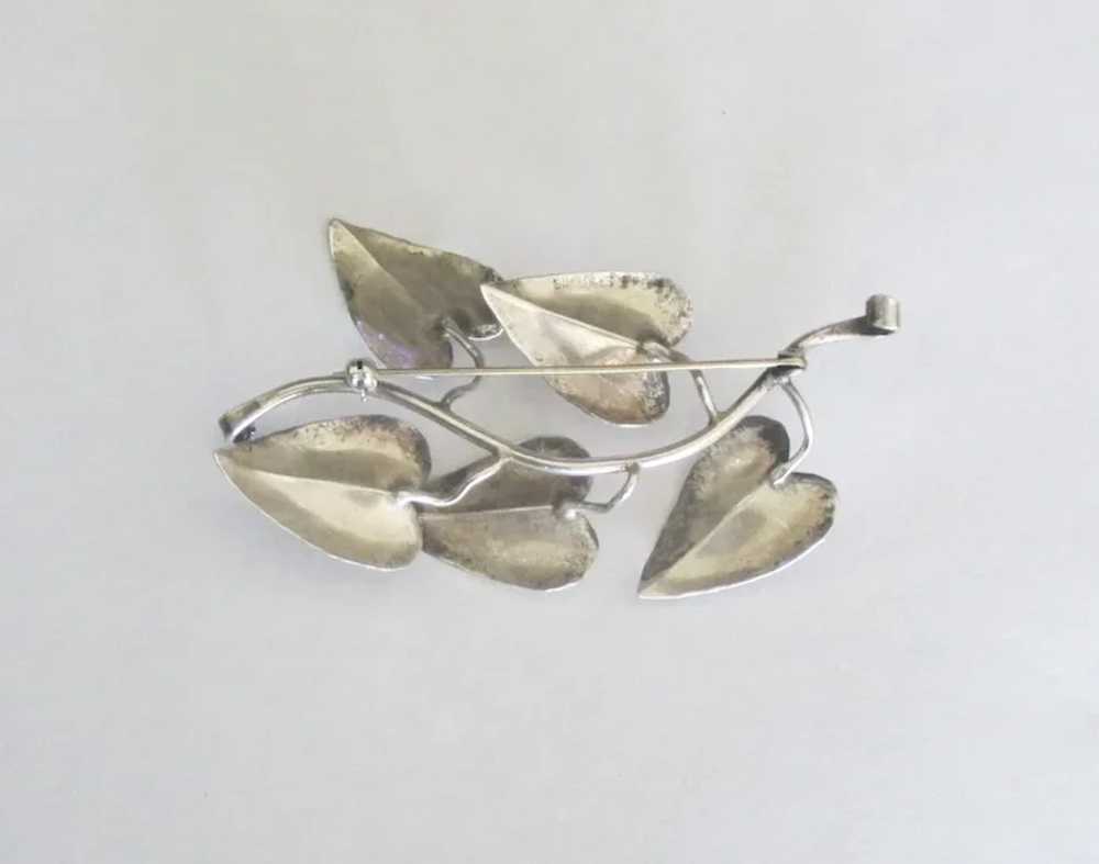 Graceful Cascading Leaves Sterling Brooch - image 2