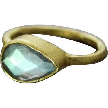 Labradorite Pear Shape Gold Plated Sterling Silve… - image 1